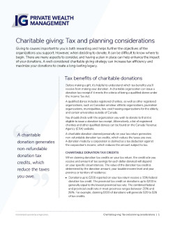 charitable giving - tax and planning considerations
